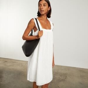 Everlane The Eyelet Smock Dress in White Size Medium Gently Used